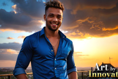 The Beautiful & Handsome Men of the Golden City,is a collection of AI generated images of sexy,glamorous,handsome guys in the heavens.