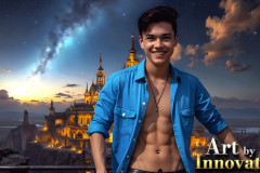 The Beautiful & Handsome Men of the Golden City,is a collection of AI generated images of sexy,glamorous,handsome guys in the heavens.
