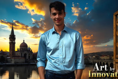The Beautiful & Handsome Men of the Golden City,is a collection of AI generated images of sexy,glamorous,handsome guys in the heavens.