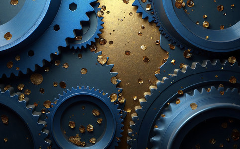 Amazing Graphics Art Collection: Modern Metallic Gears Gears - HD Desktop Wallpaper Background 4k