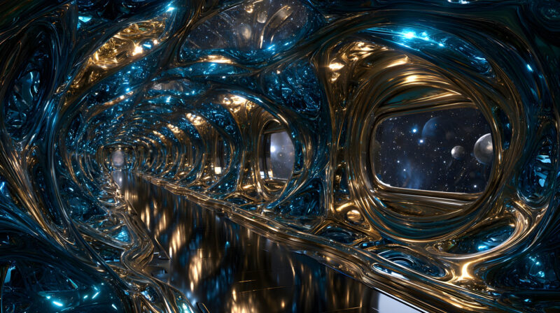 Liquid Architectural Backgrounds in Metal