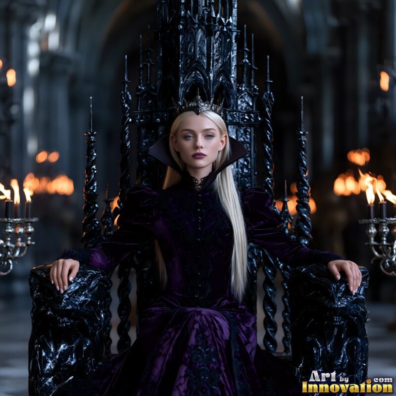 Female Vampires on Ornate Thrones – Gothic Art