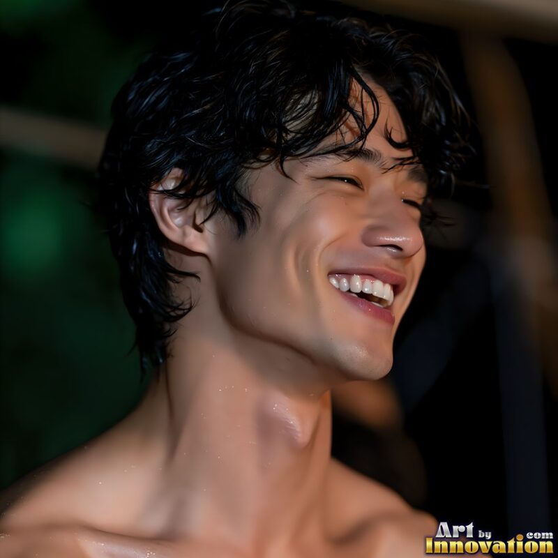 Happy Male Faces – Laughter in Vivid Paint