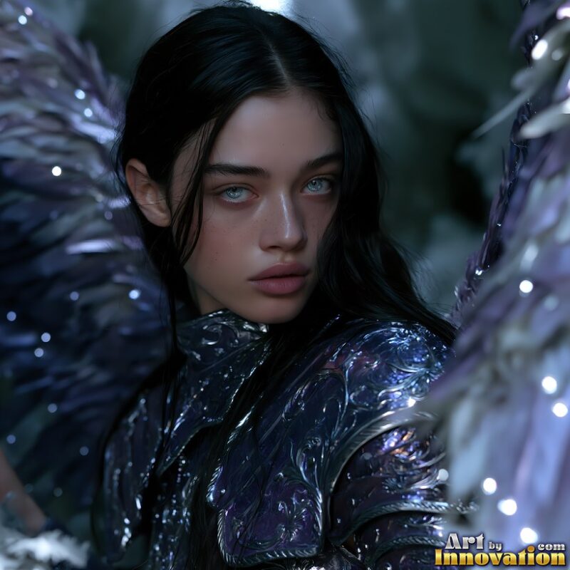 Holy Divine – Female Angel Art in Bright Armor