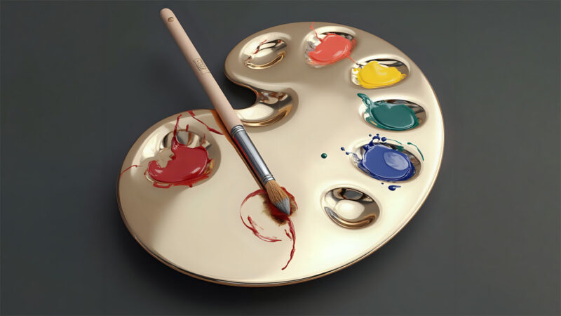 Painter Palette Art – Metallic and Winged