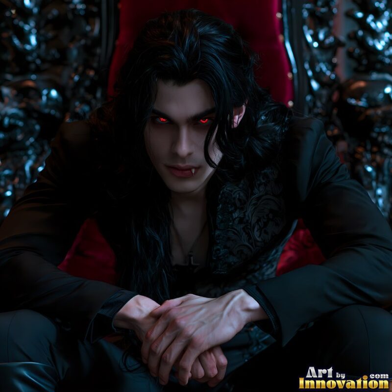 Vampires on Ornate Throne – Art