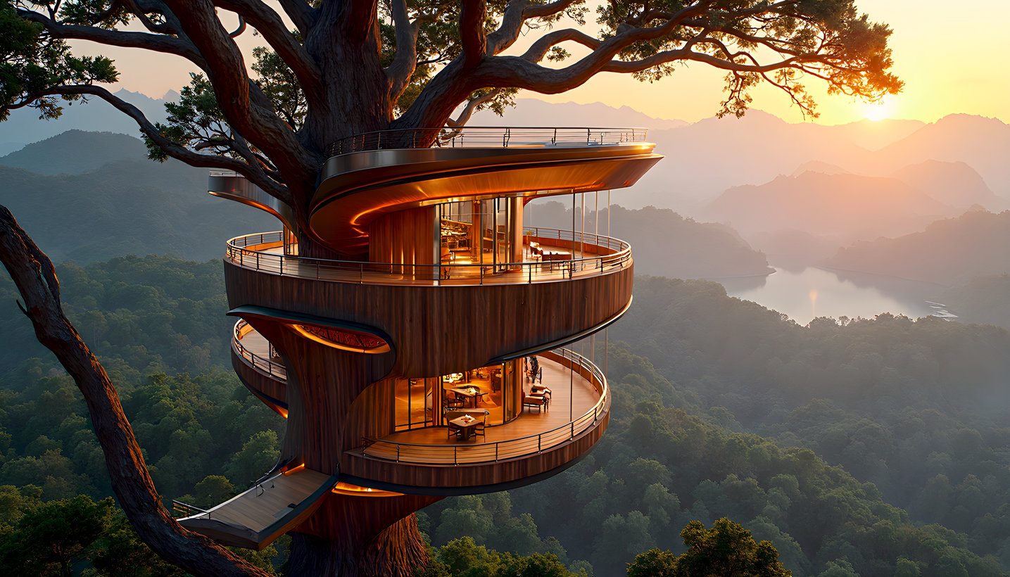 Digital Architectural Treehouse Homes