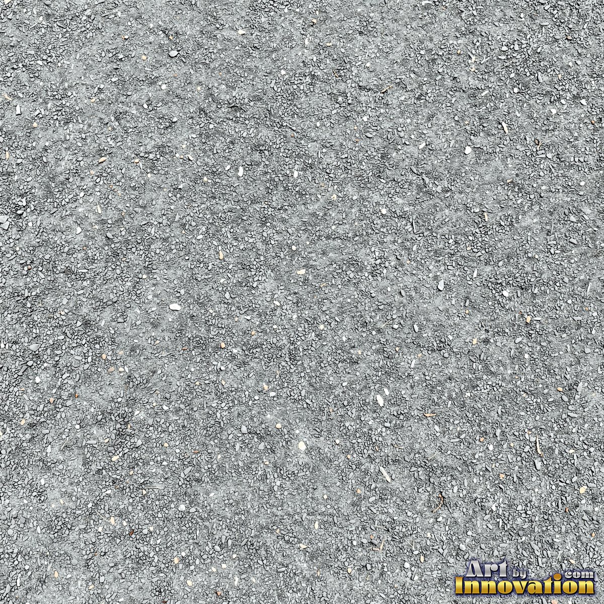 Fresh light gray asphalt with fine gravel texture, flat overhead view