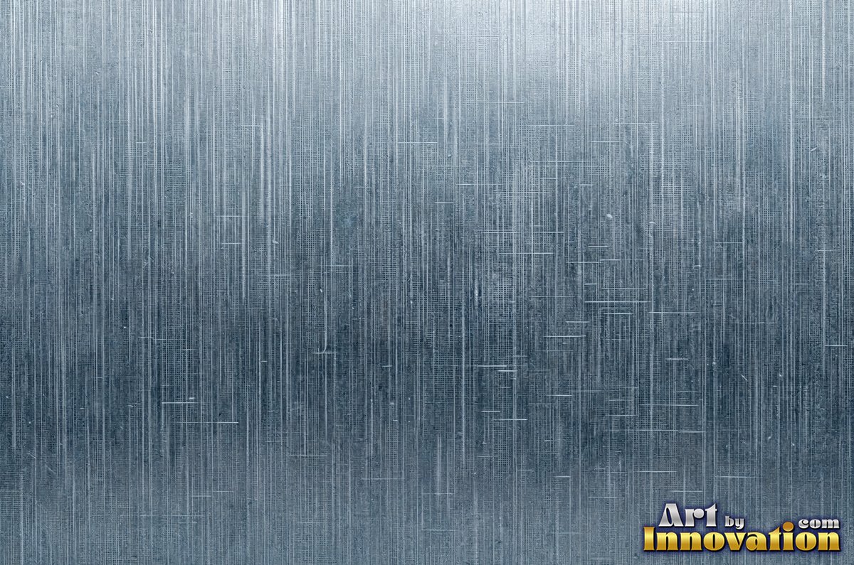 Brushed metal sheet with fine straight lines in cool blued steel