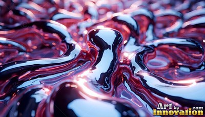 Glossy pink liquid forms smooth rounded ripples under bright light