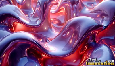 Under dim light, thick purple fluid rises and rolls in smooth waves