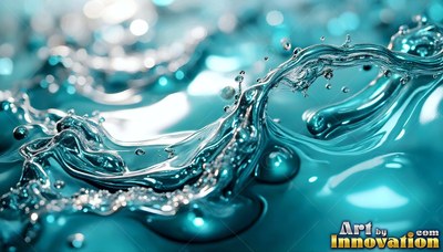 Frothy white bubbles line clear blue water as a curved wave rolls in bright light