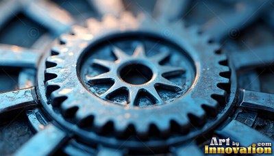 Star-shaped inner teeth mark a blue steel gear set within a larger wheel mechanism