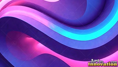 Curving bands of blue and pink plastic overlapping