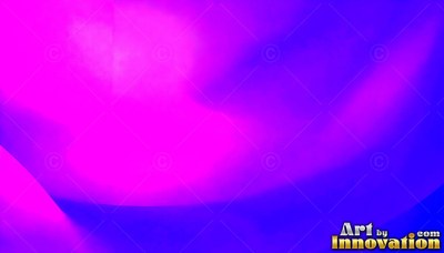 Curving across the dark view , smooth ribbons of bright pink blend into deep blue