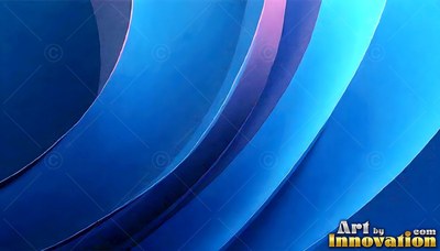 Layered smooth blue curves sweep across with a touch of pink