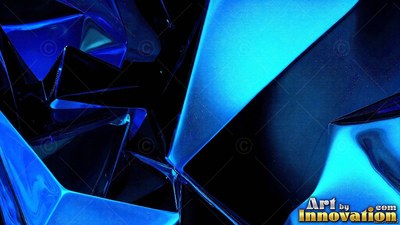 Folded dark blue planes of shiny geometric plastic