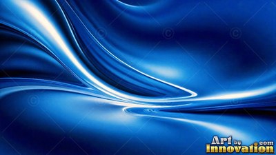 Smooth blue fluid waves with bright white highlights