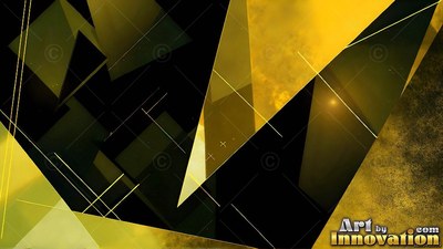 Sharp yellow geometric planes over a dark background