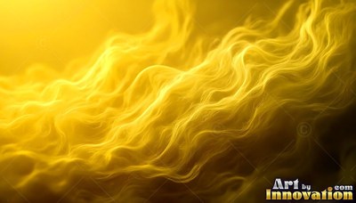 Curling upward across dark space, bright yellow smoke rises