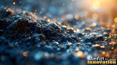 Seen from a low angle on the ground, dark soil catches warm yellow light