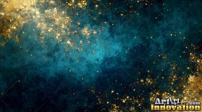 Bright yellow specks spread across cloudy dark teal water in soft light