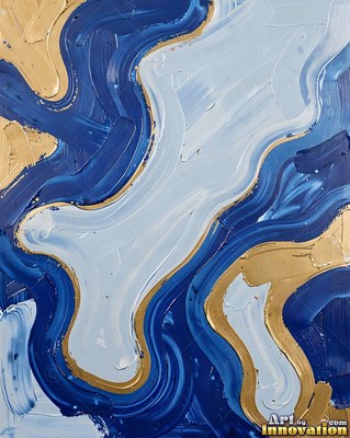 Abstract magenta and turquoise acrylic pour with glossy cells and swirling currents