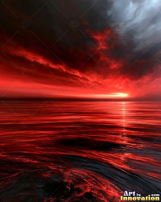 Calm ocean sunset with a long glowing reflection on the water