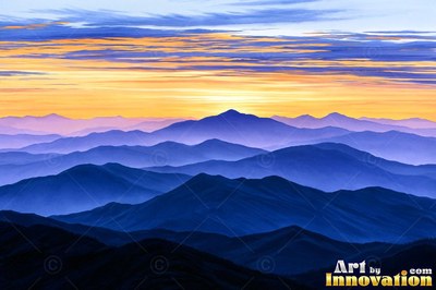 Lone tree silhouetted on a hilltop against a fiery sunset