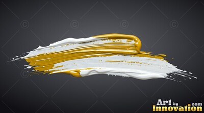 Thick yellow and white paint smear on dark gray