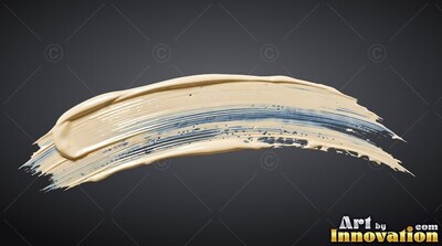 Curved smear of beige cream on a dark gray surface