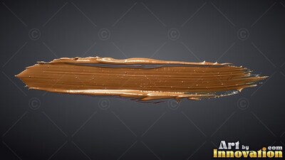 A horizontal gold paint stroke sweeps across dark gray with tiny white highlights