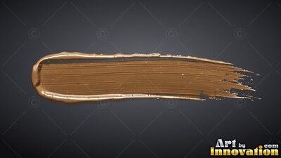 A horizontal smear of glossy metallic gold paint across a dark gray background