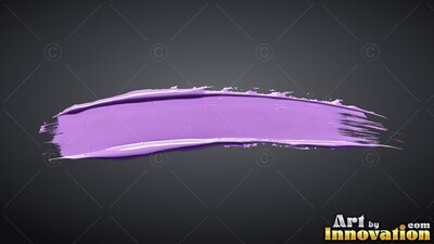 Sweeping across a dark background, a broad stroke of polished purple paint