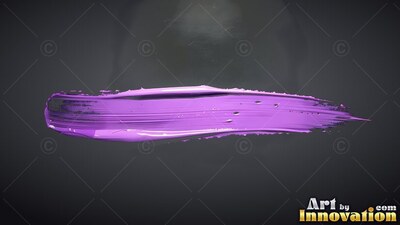Stretched horizontally along dark gray, a thick violet paint stroke