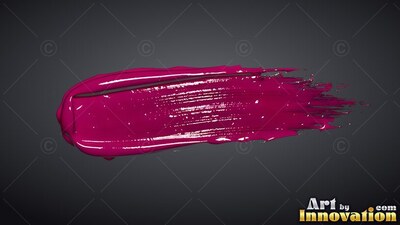Sweeping across dark gray, a thick smear of glossy magenta paint trails off to the right