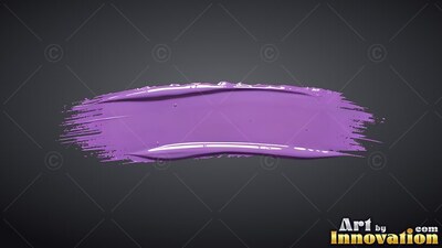 Sweeping across dark gray, a thick smear of glossy violet acrylic paint lies flat