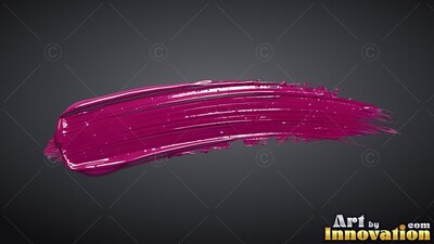 Thick glossy magenta brushstroke on dark gray