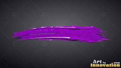 Sweeping horizontally, a thick purple paint stroke shines against charcoal background