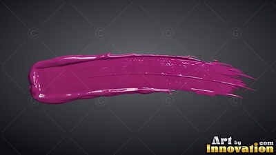 A thick stroke of glossy purple paint runs across gray with bright highlights