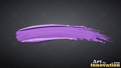 A deep streak of smooth purple paint on a dark gray setting