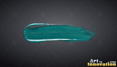 Sweeping across dark gray, a deep stroke of teal paint shows wet brush textures