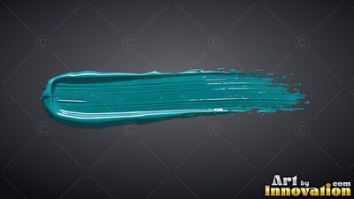 Rich teal paint swipe on a dark gray surface