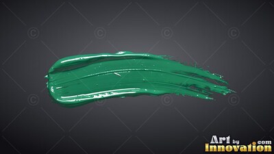 A teal brushstroke spreads across black with glossy white highlights