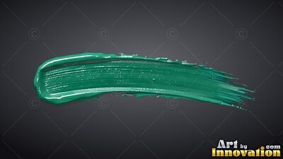 A single swipe of glossy teal paint across a smooth gray background