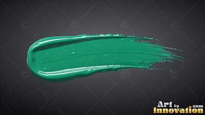 Horizontal smear of glossy teal paint across a dark gray backdrop