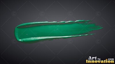 Sweeping horizontally, a thick teal brushstroke tapers against a dark gray backdrop