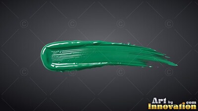 Horizontal swipe of thick green paint over a dark gray backdrop