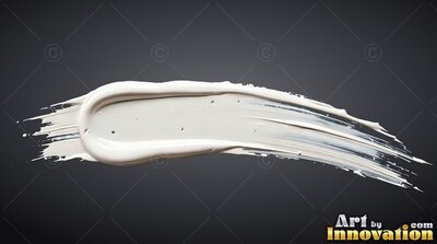 Heavy white paint stroke smeared on dark background