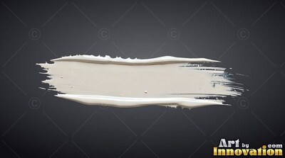 On a deep gray backdrop, a wide horizontal streak of white paint sits centered